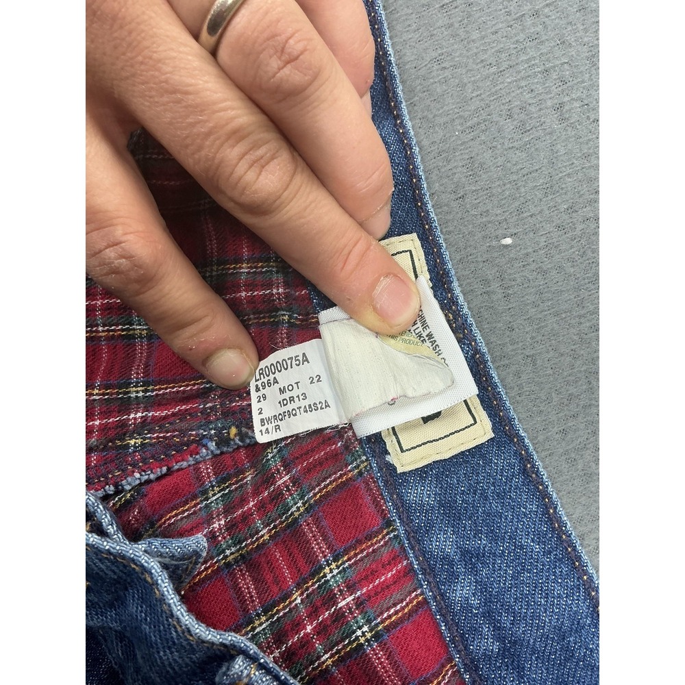 L.L.Bean Jeans Womens 14 REG Blue High Rise Flannel Lined Relaxed Straight Denim - Picture 9 of 11